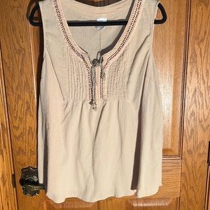 Beaded embellishments around neck